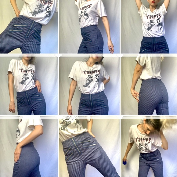 High Rise Navy Blue/White Denim👖 - Picture 6 of 6